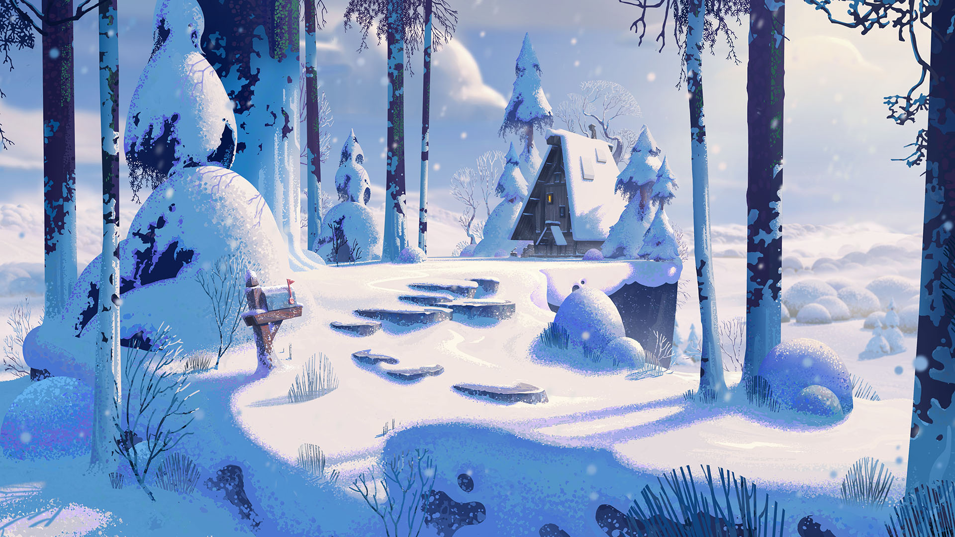 Blender和PS创造冬季仙境