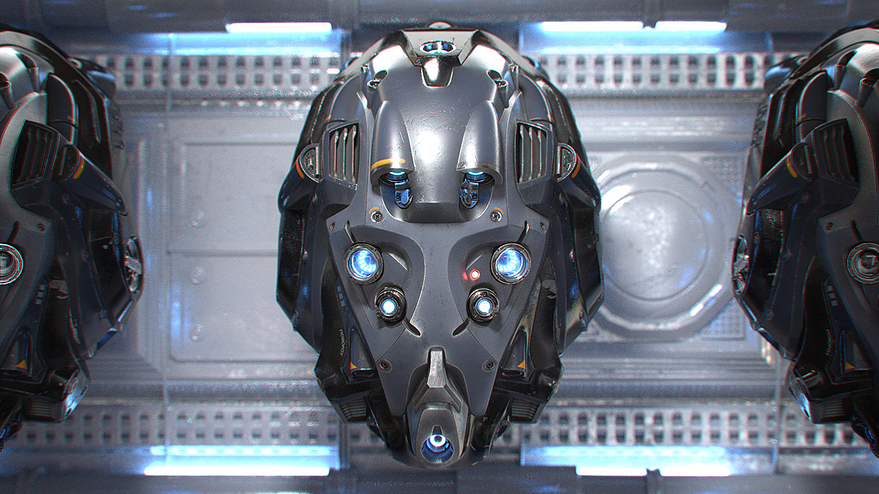 blender 科幻机器人头部的材质和贴图教程