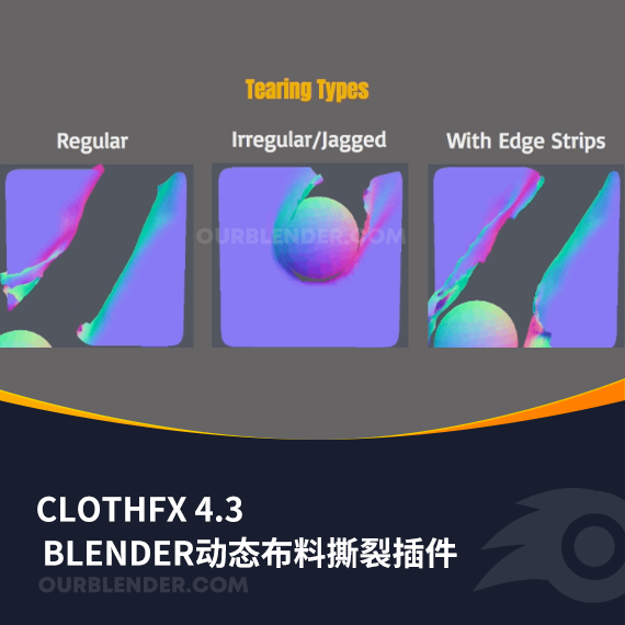 blender插件 ClothFX 4.3 动态布料撕裂插件