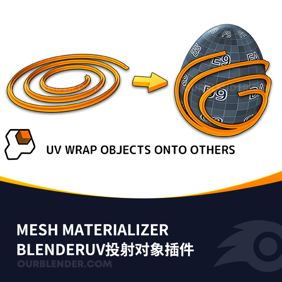 BlenderUV投射对象插件Mesh Materializer