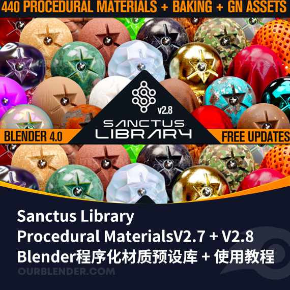 Blender程序化材质预设库更新 Sanctus Library – Procedural MaterialsV2.7 + V2.8 + 使用教程
