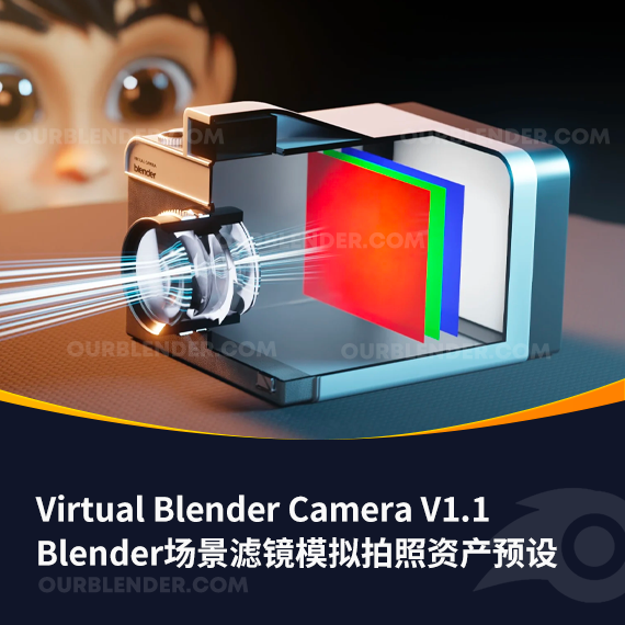 Blender场景滤镜模拟拍照资产预设 Virtual Blender Camera V1.1