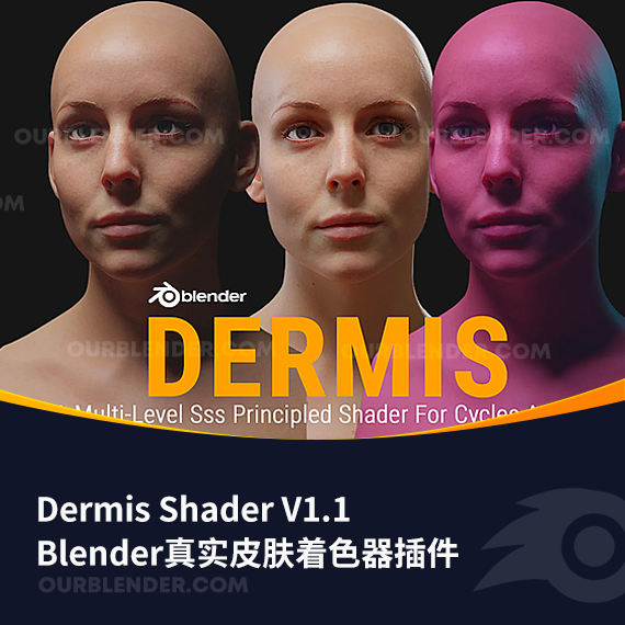 Blender真实皮肤着色器插件 Dermis Shader V1.1