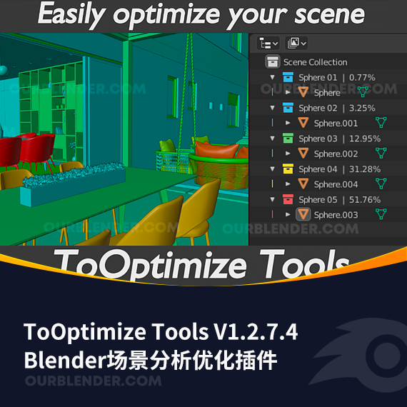 Blender场景分析优化插件 ToOptimize Tools V1.2.7.4